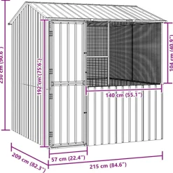 vidaXL Jaula para Aves Antracita 215 x 209 x 230 cm Acero Galvanizado Sale