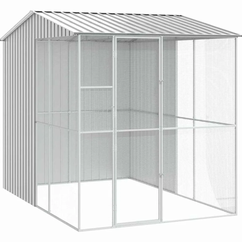 vidaXL Productos Para Mascotas-Jaula para Aves 215 x 310 x 247 cm Acero Galvanizado