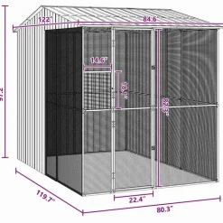 vidaXL Productos Para Mascotas-Jaula para Aves 215 x 310 x 247 cm Acero Galvanizado