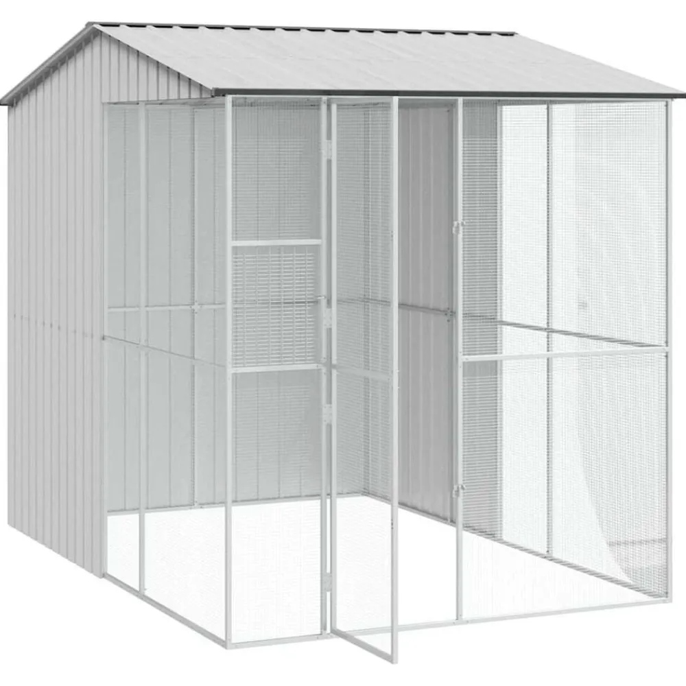 vidaXL Productos Para Mascotas-Jaula para Aves 215 x 310 x 247 cm Acero Galvanizado