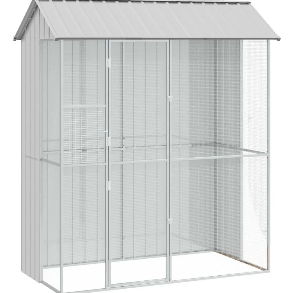vidaXL Jaula para Aves 215 x 110 x 247 cm Acero Galvanizado Gris Sale