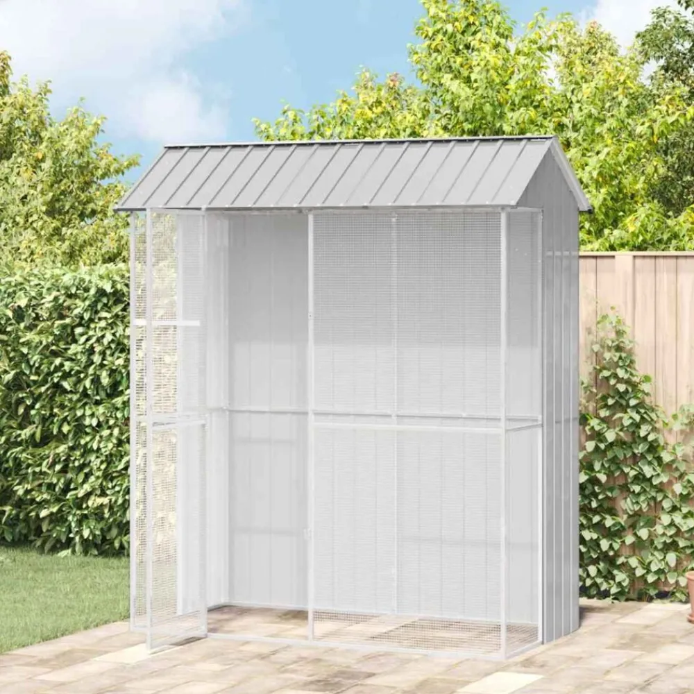 vidaXL Jaula para Aves 215 x 110 x 247 cm Acero Galvanizado Gris Sale