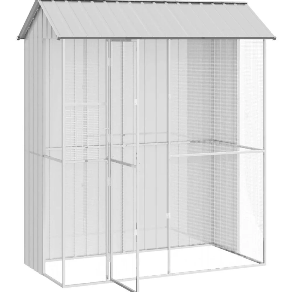 vidaXL Jaula para Aves 215 x 110 x 247 cm Acero Galvanizado Gris Sale