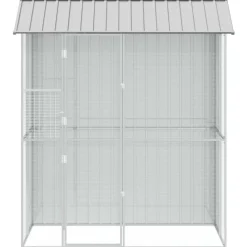 vidaXL Jaula para Aves 215 x 110 x 247 cm Acero Galvanizado Gris Sale