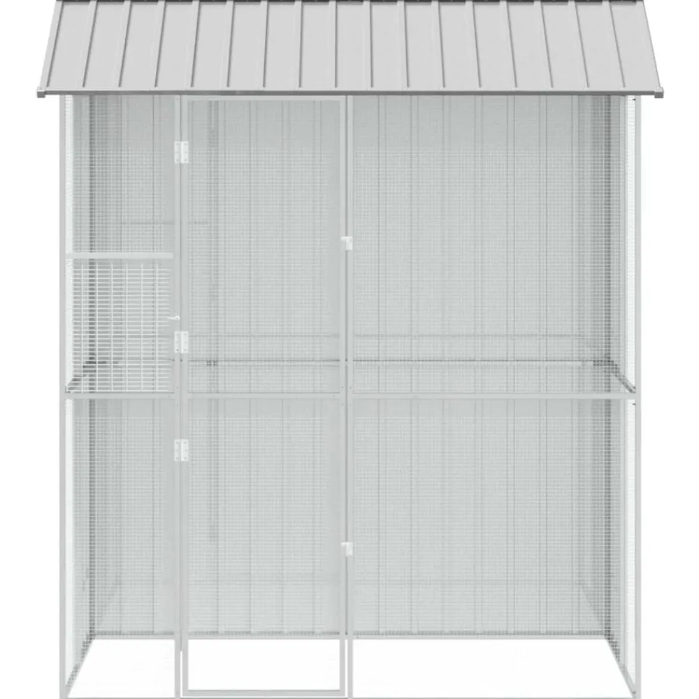 vidaXL Jaula para Aves 215 x 110 x 247 cm Acero Galvanizado Gris Sale