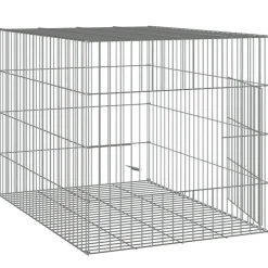vidaXL Productos Para Mascotas-Jaula para conejos hierro galvanizado 78x54x54 cm