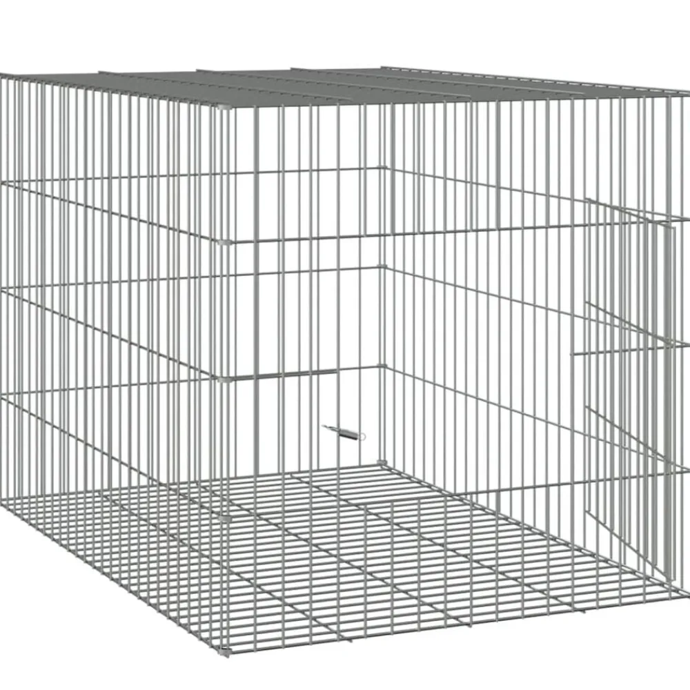 vidaXL Productos Para Mascotas-Jaula para conejos hierro galvanizado 78x54x54 cm