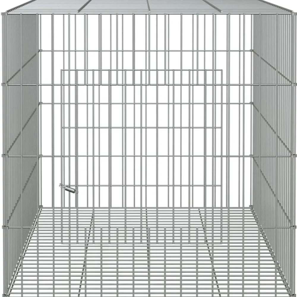 vidaXL Productos Para Mascotas-Jaula para conejos hierro galvanizado 78x54x54 cm