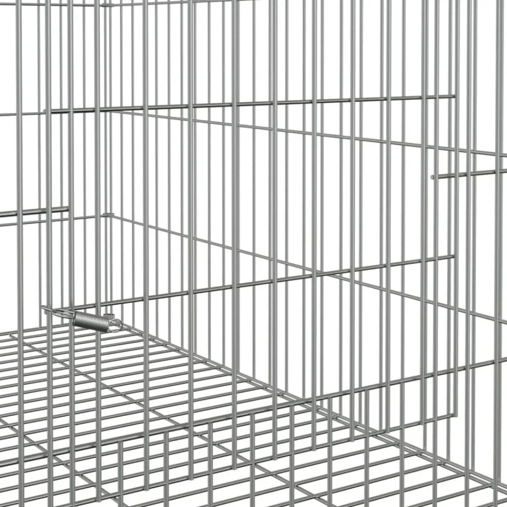 vidaXL Productos Para Mascotas-Jaula para conejos hierro galvanizado 78x54x54 cm