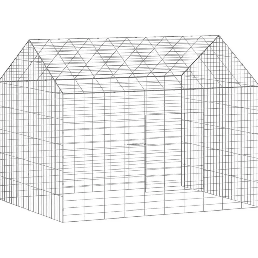 vidaXL Productos Para Mascotas-Jaula para conejos Plateado 400 x 78 x 78 cm Acero Galvanizado