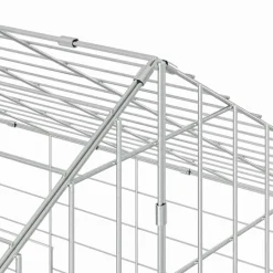 vidaXL Productos Para Mascotas-Jaula para conejos Plateado 400 x 78 x 78 cm Acero Galvanizado