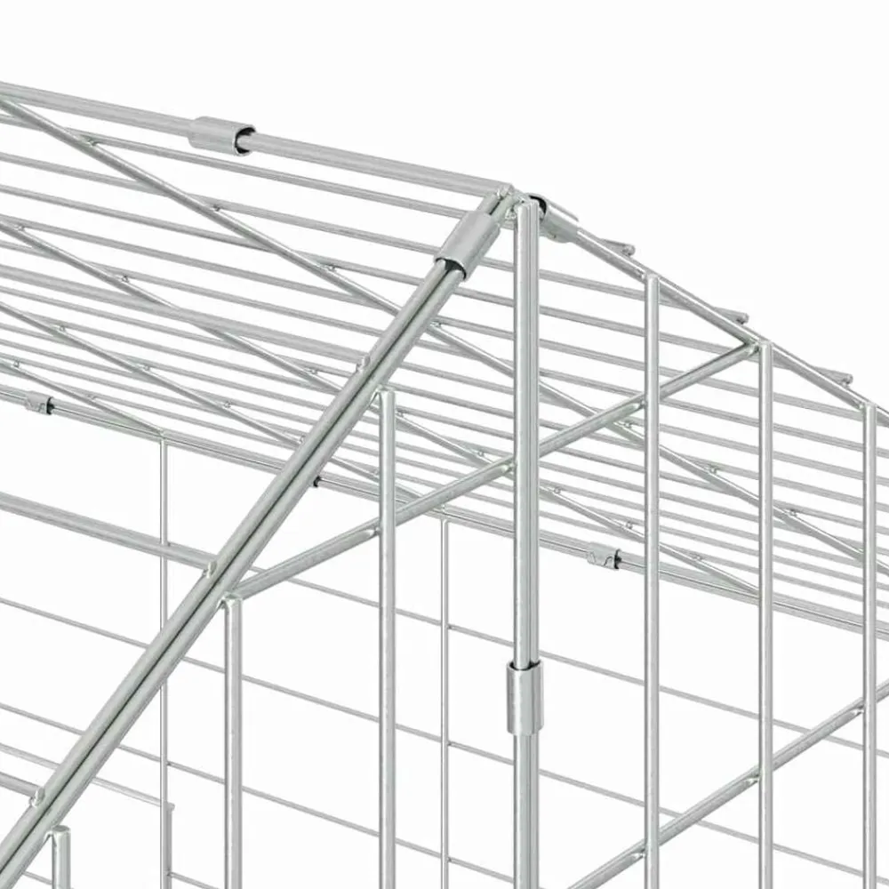 vidaXL Productos Para Mascotas-Jaula para conejos Plateado 400 x 78 x 78 cm Acero Galvanizado