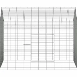 vidaXL Productos Para Mascotas-Jaula para conejos Plateado 400 x 78 x 78 cm Acero Galvanizado