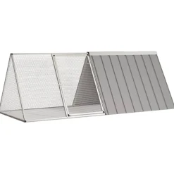 vidaXL Productos Para Mascotas-Jaula para conejos acero galvanizado 201,5x80,5x71 cm
