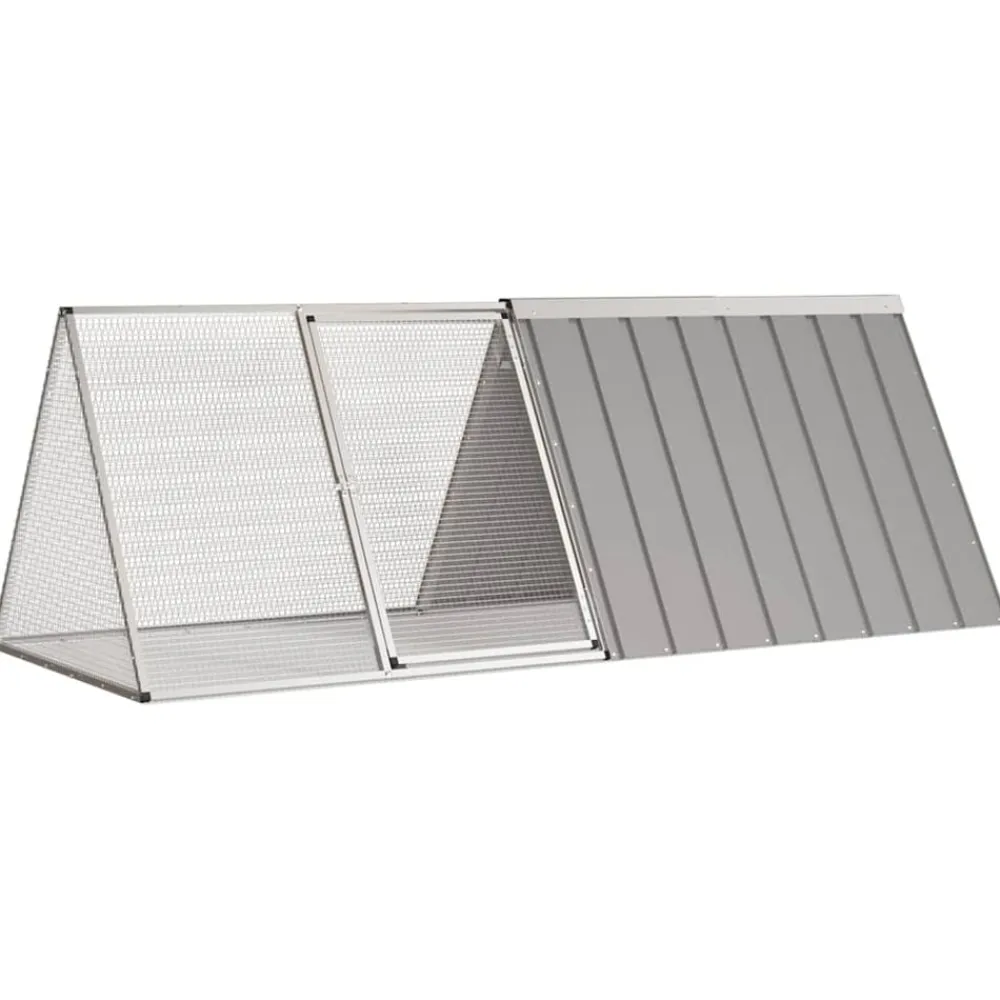 vidaXL Productos Para Mascotas-Jaula para conejos acero galvanizado 201,5x80,5x71 cm