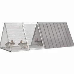 vidaXL Productos Para Mascotas-Jaula para conejos acero galvanizado 201,5x80,5x71 cm