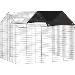 vidaXL Jaula para conejos Plateado 400 x 78 x 78 cm Acero Galvanizado Sale