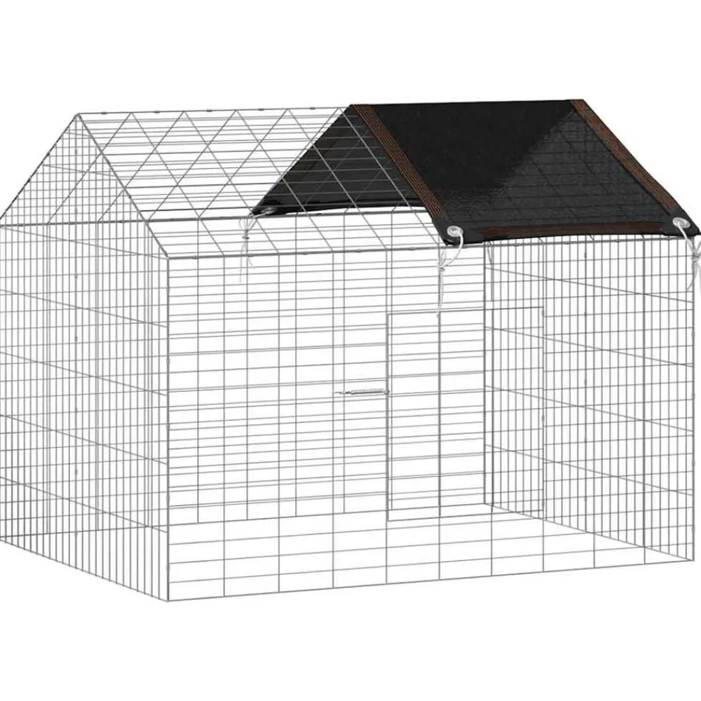vidaXL Jaula para conejos Plateado 400 x 78 x 78 cm Acero Galvanizado Sale
