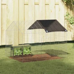 vidaXL Jaula para conejos Plateado 400 x 78 x 78 cm Acero Galvanizado Sale