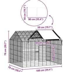vidaXL Jaula para conejos Plateado 400 x 78 x 78 cm Acero Galvanizado Sale