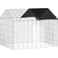 vidaXL Jaula para conejos Plateado 400 x 78 x 78 cm Acero Galvanizado Sale