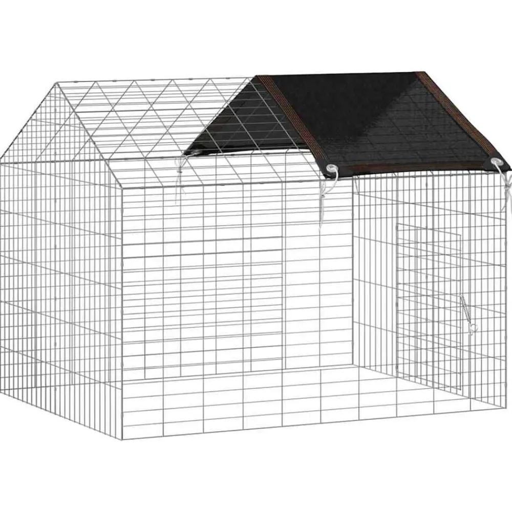 vidaXL Jaula para conejos Plateado 400 x 78 x 78 cm Acero Galvanizado Sale