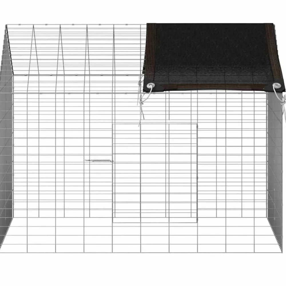 vidaXL Jaula para conejos Plateado 400 x 78 x 78 cm Acero Galvanizado Sale