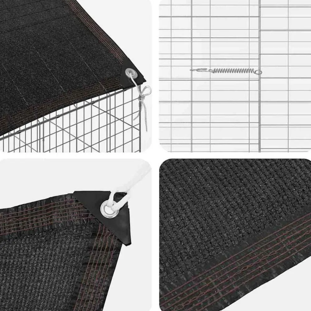 vidaXL Jaula para conejos Plateado 400 x 78 x 78 cm Acero Galvanizado Sale