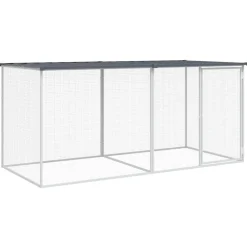 vidaXL Jaula para gallinas con techo de acero galvanizado 203x98x90 cm Antracita Hot