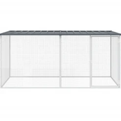 vidaXL Jaula para gallinas con techo de acero galvanizado 203x98x90 cm Antracita Hot