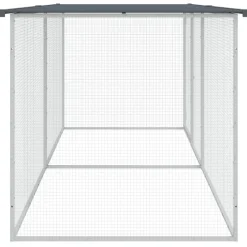 vidaXL Jaula para gallinas con techo de acero galvanizado 203x98x90 cm Antracita Hot