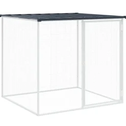 vidaXL Jaula para gallinas con techo de acero galvanizado 203x98x90 cm Antracita Hot