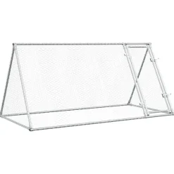 vidaXL Productos Para Mascotas-Jaula para gallinas acero galvanizado plateado 200x105x91 cm