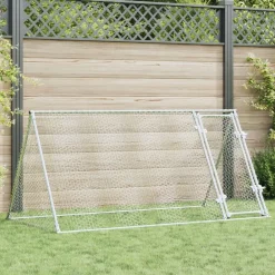 vidaXL Productos Para Mascotas-Jaula para gallinas acero galvanizado plateado 200x105x91 cm
