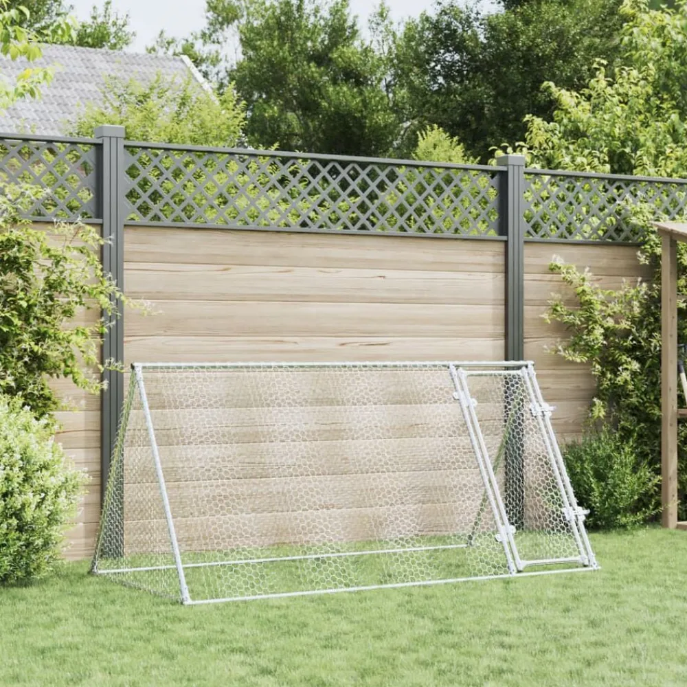 vidaXL Productos Para Mascotas-Jaula para gallinas acero galvanizado plateado 200x105x91 cm