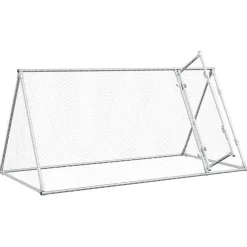 vidaXL Productos Para Mascotas-Jaula para gallinas acero galvanizado plateado 200x105x91 cm