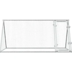 vidaXL Productos Para Mascotas-Jaula para gallinas acero galvanizado plateado 200x105x91 cm