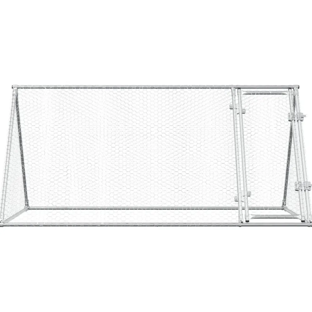 vidaXL Productos Para Mascotas-Jaula para gallinas acero galvanizado plateado 200x105x91 cm