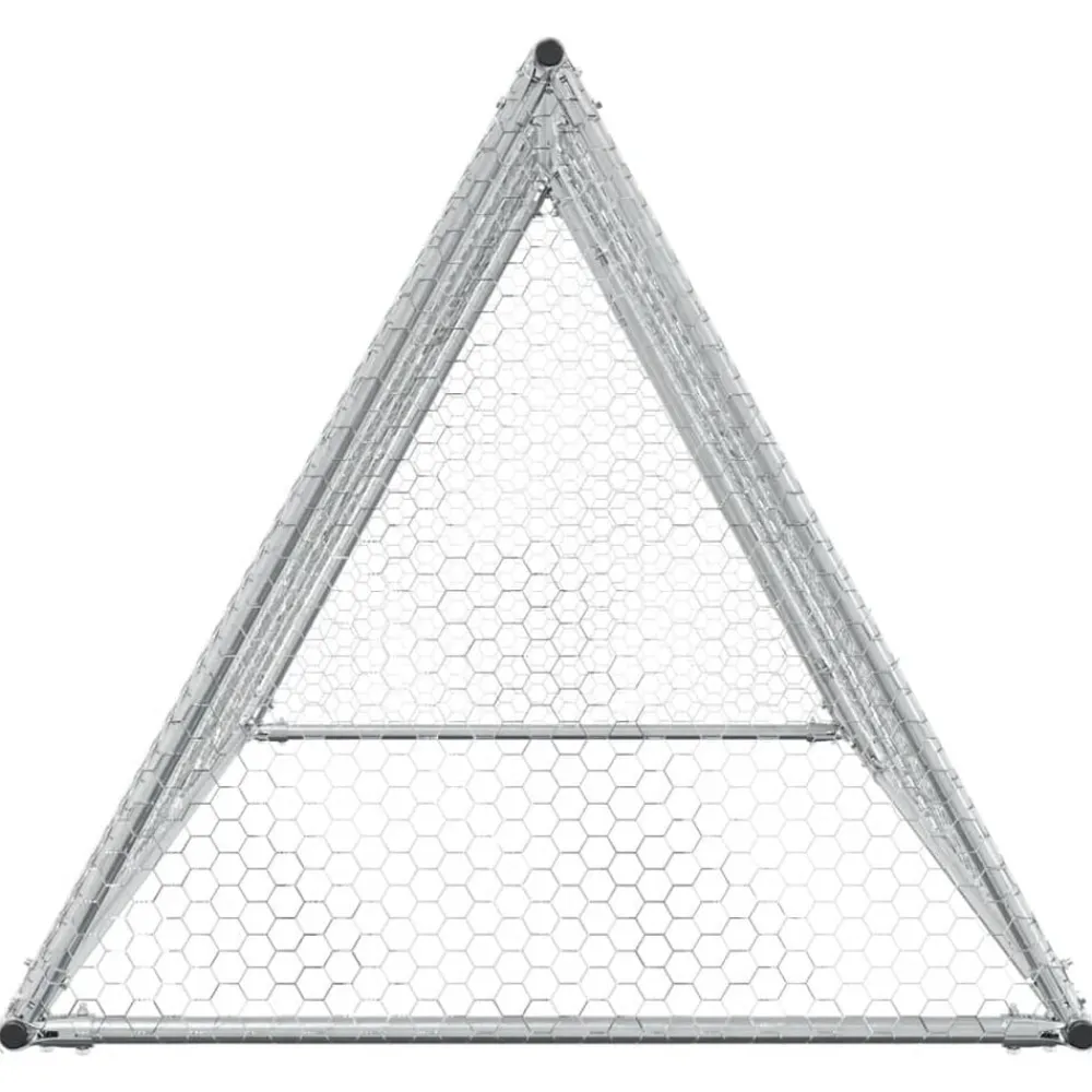 vidaXL Productos Para Mascotas-Jaula para gallinas acero galvanizado plateado 200x105x91 cm