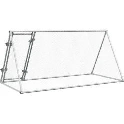 vidaXL Productos Para Mascotas-Jaula para gallinas acero galvanizado plateado 200x105x91 cm