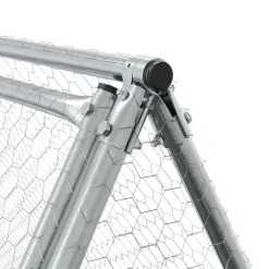 vidaXL Productos Para Mascotas-Jaula para gallinas acero galvanizado plateado 200x105x91 cm