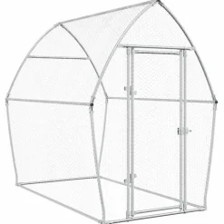 vidaXL Productos Para Mascotas-Jaula para gallinas acero galvanizado plateado 200x105x182 cm