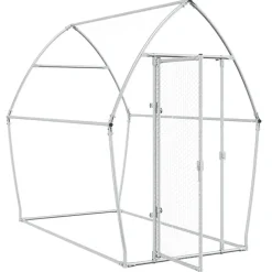 vidaXL Productos Para Mascotas-Jaula para gallinas acero galvanizado plateado 200x105x182 cm
