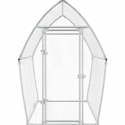 vidaXL Productos Para Mascotas-Jaula para gallinas acero galvanizado plateado 200x105x182 cm