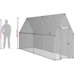 vidaXL Productos Para Mascotas-Jaula para gallinas acero galvanizado plateado 100x100x190 cm