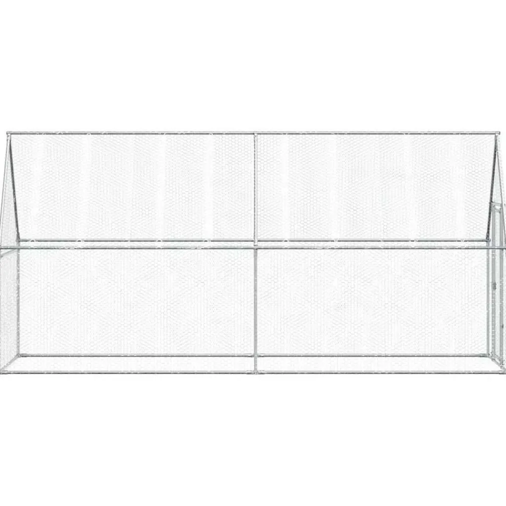 vidaXL Productos Para Mascotas-Jaula para gallinas acero galvanizado plateado 100x100x190 cm