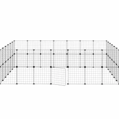 vidaXL Jaula para mascotas de 52 paneles puerta acero negro 35x35 cm Hot