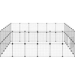 vidaXL Jaula para mascotas de 52 paneles puerta acero negro 35x35 cm Hot
