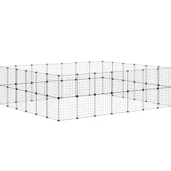 vidaXL Jaula para mascotas de 52 paneles puerta acero negro 35x35 cm Hot
