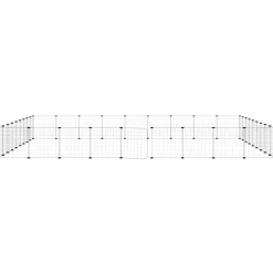 vidaXL Productos Para Mascotas-Jaula para mascotas de 36 paneles puerta acero negro 35x35 cm